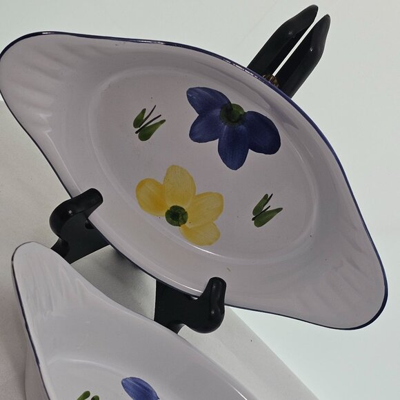 Maxam Italian Daisy Augratin Casserole Bowls 8.7" single portion Portugal set-2 - Picture 3 of 12